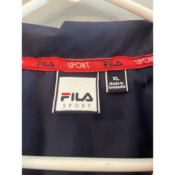 RARE Vintage FILA Sports Mens Jacket XLarge Navy Full‎ Zip Windbreaker Coat - Picture 3 of 7